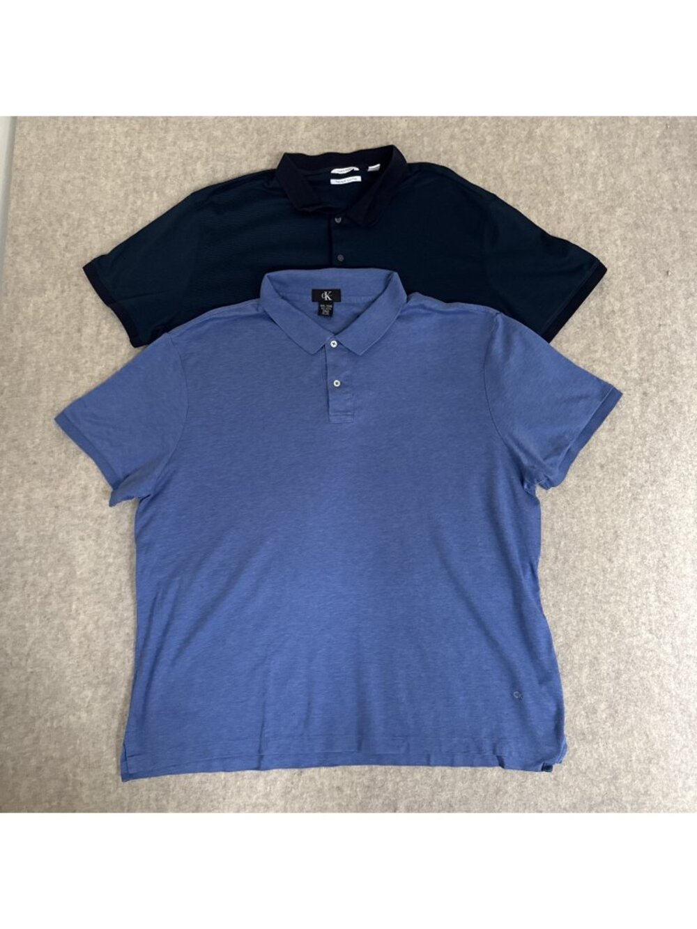 Calvin Klein Polo Shirts (Lot of 2) Mens XXL Blue Liquid Touch Short Sleeve